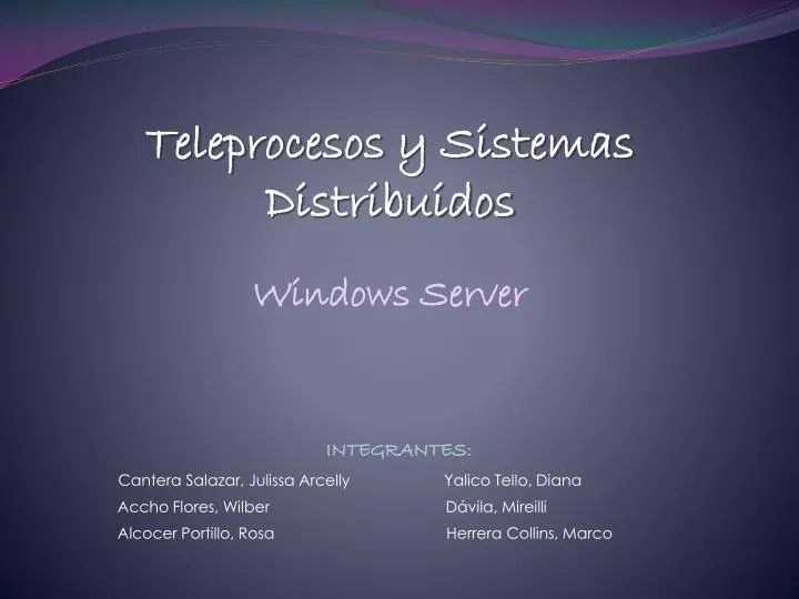 teleprocesos y sistemas distribuidos windows server