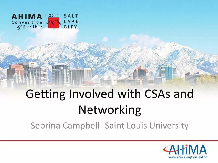 getting involved with csas and networking