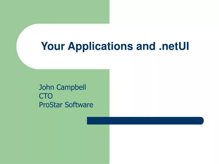 your applications and netui