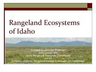 Rangeland Ecosystems of Idaho