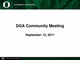 DGA Community Meeting September 13, 2011