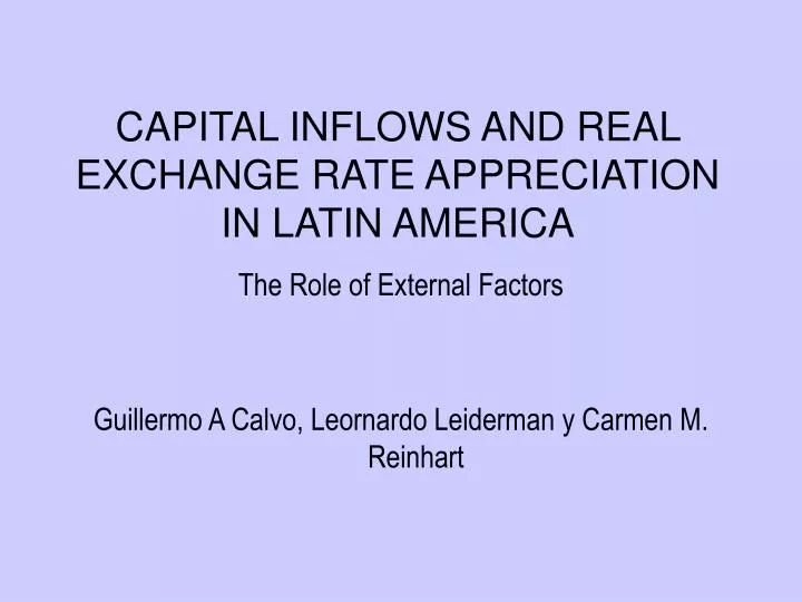 capital inflows and real exchange rate appreciation in latin america