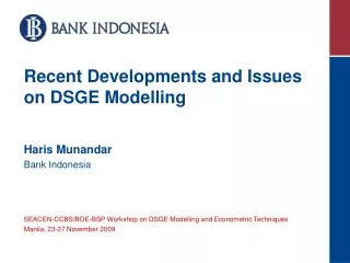 Recent Developments and Issues on DSGE Modelling