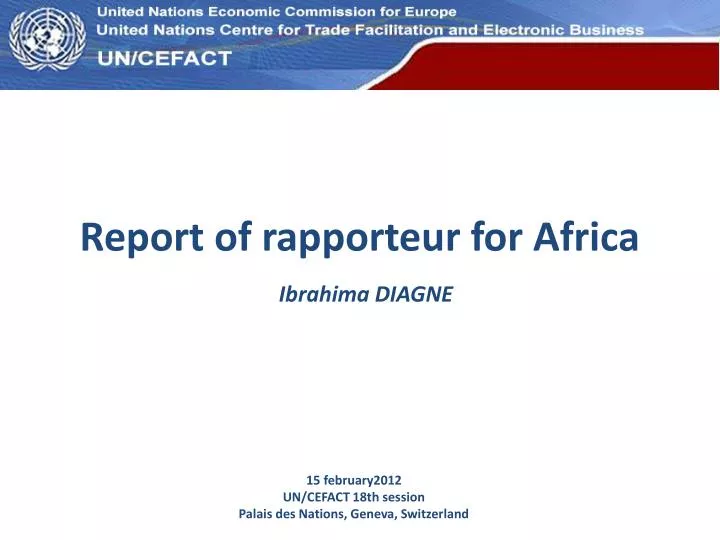 report of rapporteur for africa