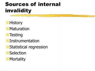 Sources of internal invalidity