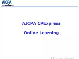 AICPA CPExpress Online Learning
