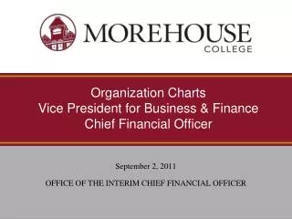 organization charts vice president for business finance chief financial officer