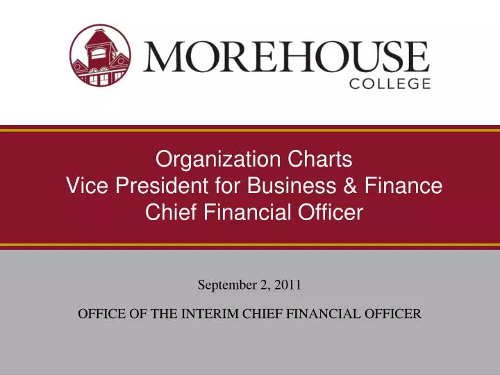 organization charts vice president for business finance chief financial officer