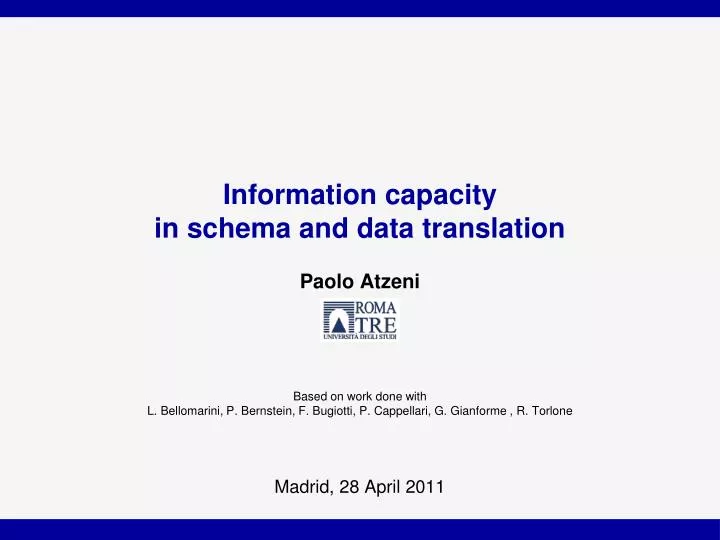 information capacity in schema and data translation