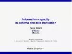 Information capacity in schema and data translation - slide 1
