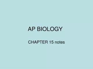AP BIOLOGY
