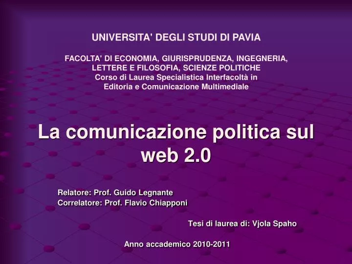 la comunicazione politica sul web 2 0