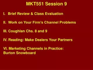 MKT551 Session 9