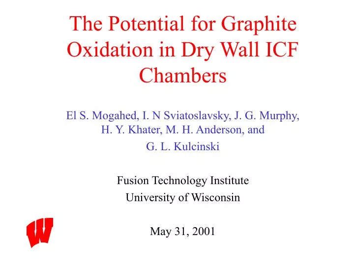 the potential for graphite oxidation in dry wall icf chambers