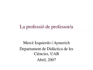 la professi de professor a