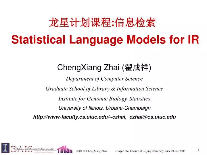 statistical language models for ir