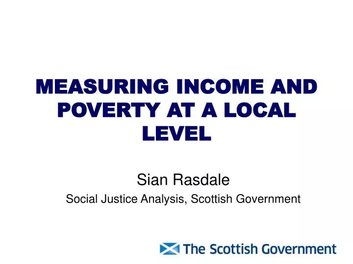 measuring income and poverty at a local level