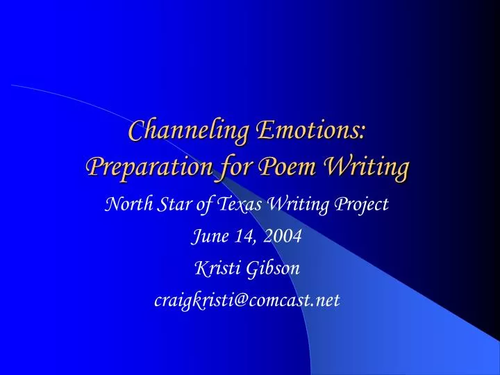 channeling emotions preparation for poem writing