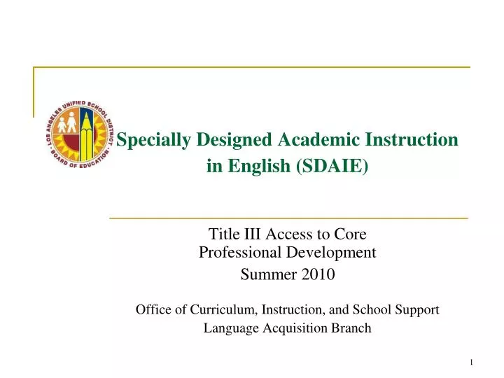 specially designed academic instruction in english sdaie