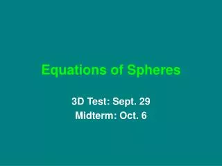 equations of spheres