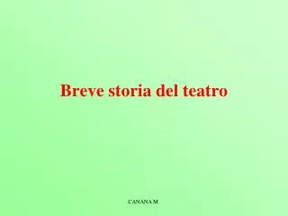 breve storia del teatro