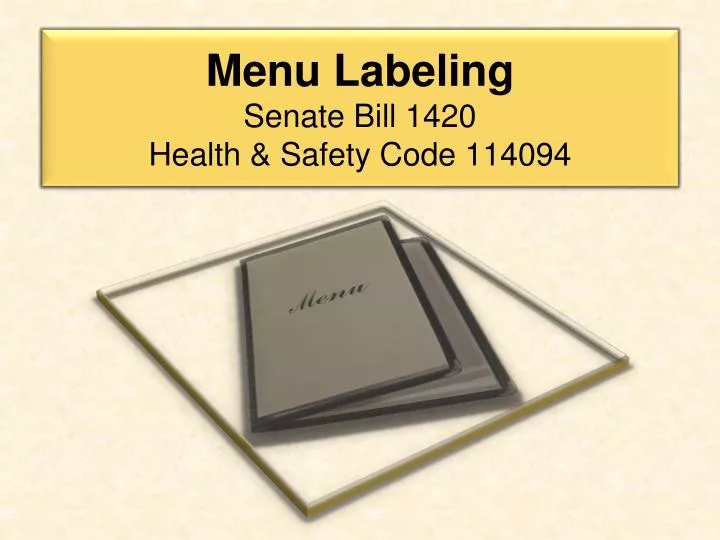 menu labeling senate bill 1420 health safety code 114094