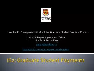 IS2: Graduate Student Payments