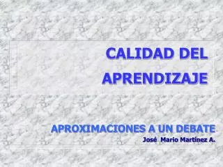 calidad del aprendizaje