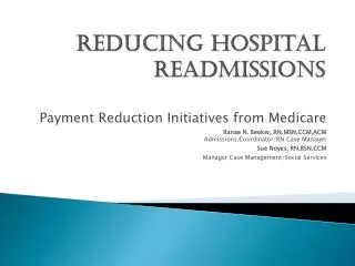 Reducing Hospital Readmissions