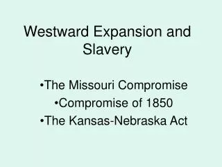 westward expansion and slavery