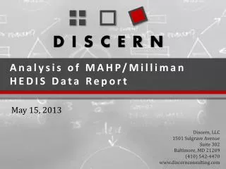 Analysis of MAHP/Milliman HEDIS Data Report