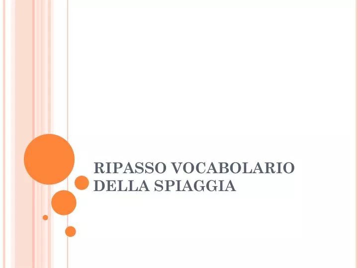 ripasso vocabolario della spiaggia