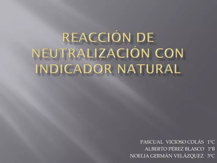 reacci n de neutralizaci n con indicador natural