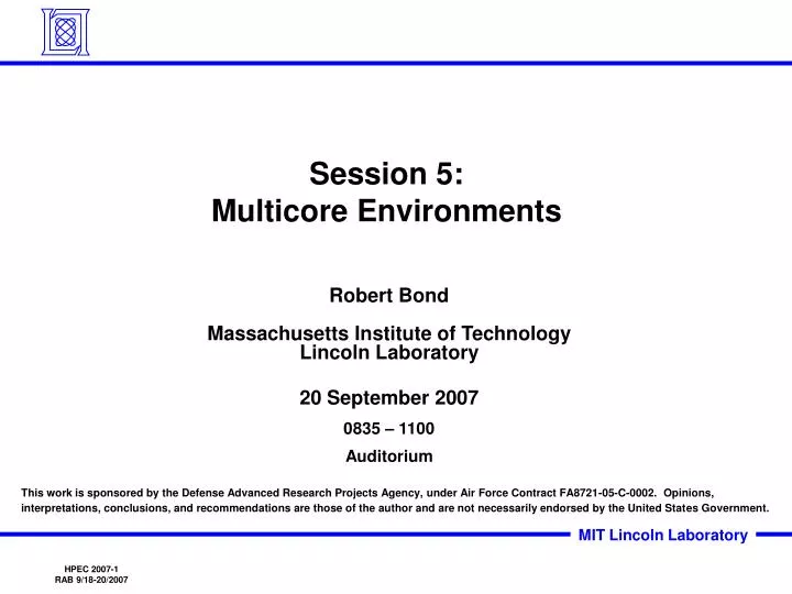 session 5 multicore environments