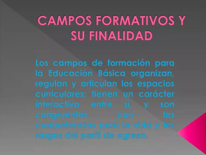 campos formativos y su finalidad