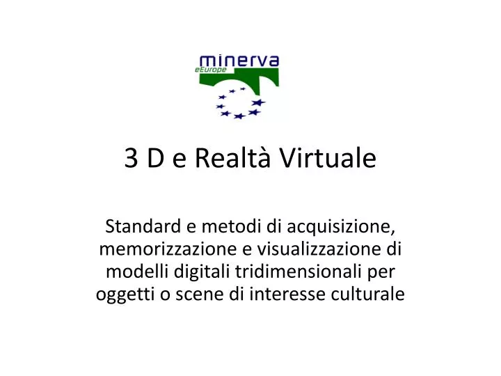 3 d e realt virtuale