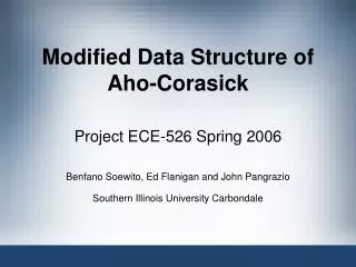 Modified Data Structure of Aho-Corasick