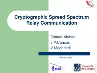 Cryptographic Spread Spectrum Relay Communication
