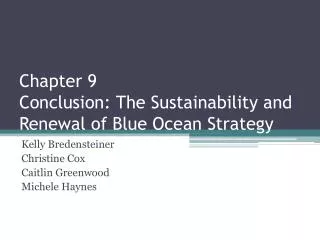 Chapter 9 Conclusion: The Sustainability and Renewal of Blue Ocean Strategy