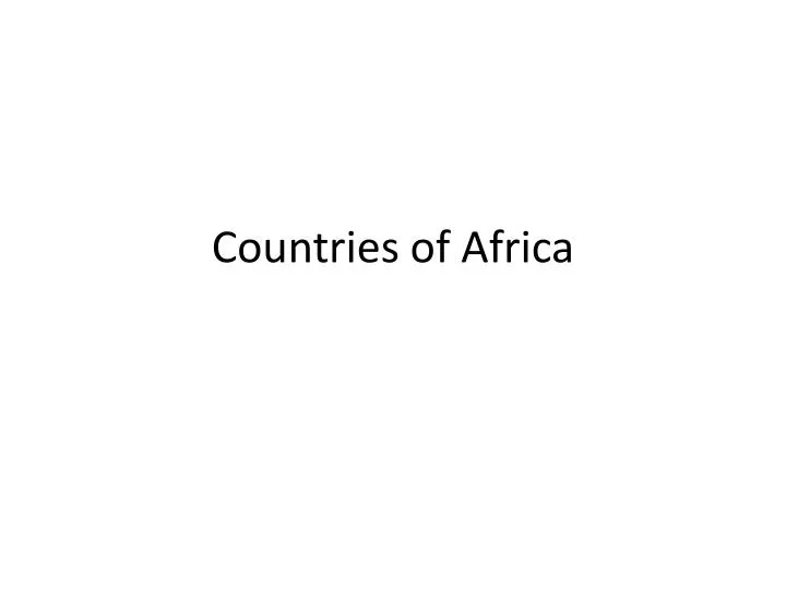 countries of africa