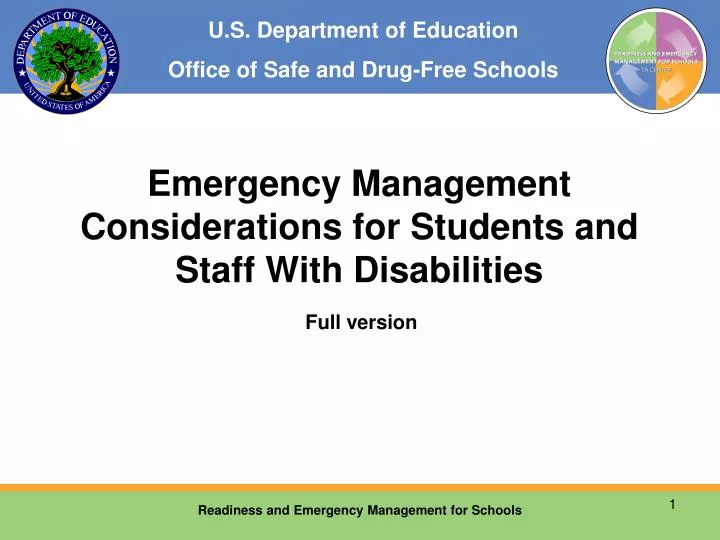 emergency management considerations for students and staff with disabilities