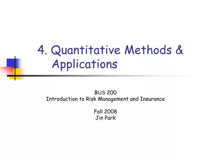 4 quantitative methods applications