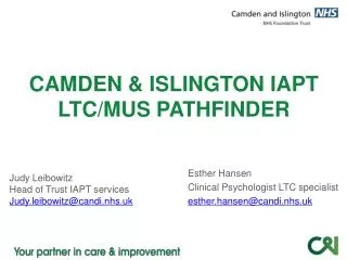 CAMDEN &amp; ISLINGTON IAPT LTC/MUS PATHFINDER
