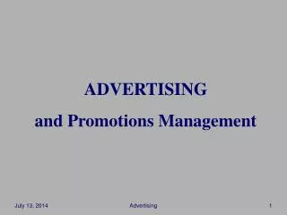 ADVERTISING and Promotions Management