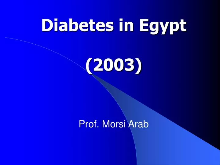 diabetes in egypt 2003