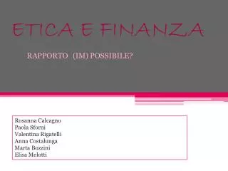 etica e finanza