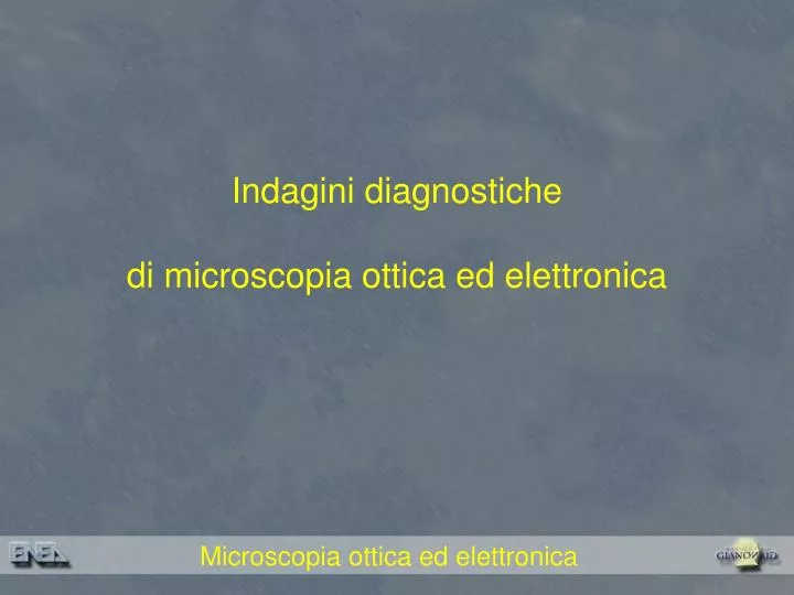 indagini diagnostiche di microscopia ottica ed elettronica