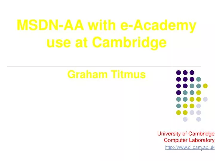 msdn aa with e academy use at cambridge graham titmus