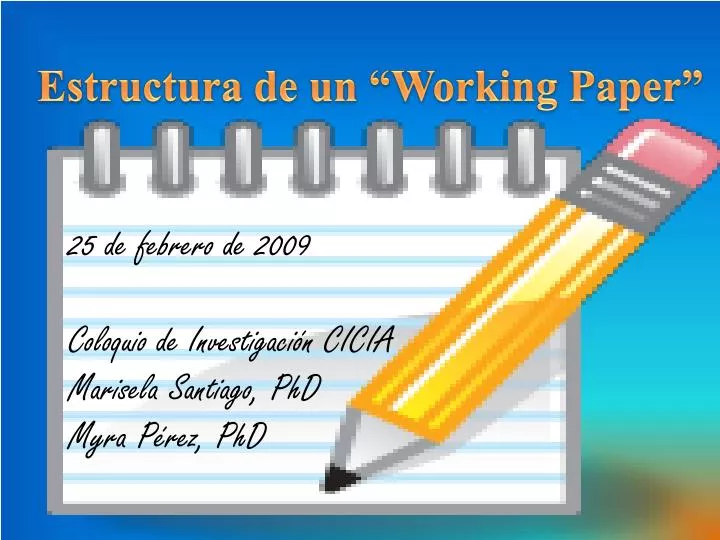 estructura de un working paper