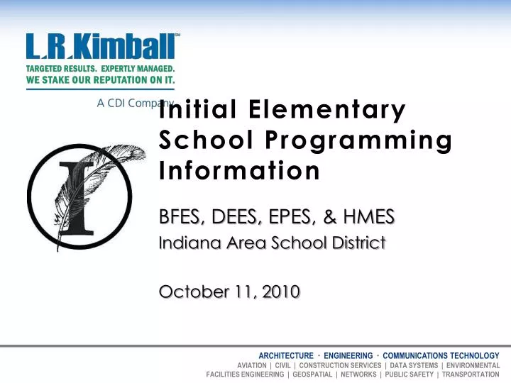 initial elementary school programming information